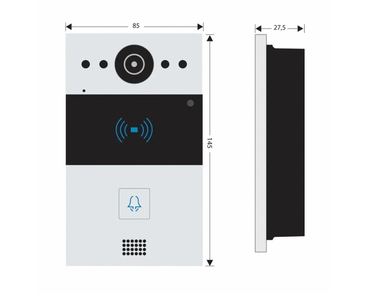 IP-відеопанель 2Mp Akuvox R20A-2 SIP зі зчитувачем EM-Marine / Mifare / NFC, 2-дротове підключення