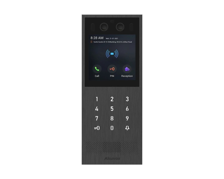 IP-відеопанель багатоабонентська 2Mp Akuvox X912S з екраном 4", розпізнаванням облич та зчитувачем EM-Marine / Mifare / NFC / BLE / QR