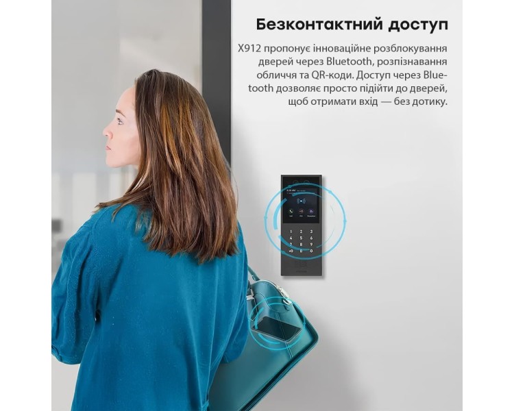 IP-відеопанель багатоабонентська 2Mp Akuvox X912S з екраном 4", розпізнаванням облич та зчитувачем EM-Marine / Mifare / NFC / BLE / QR