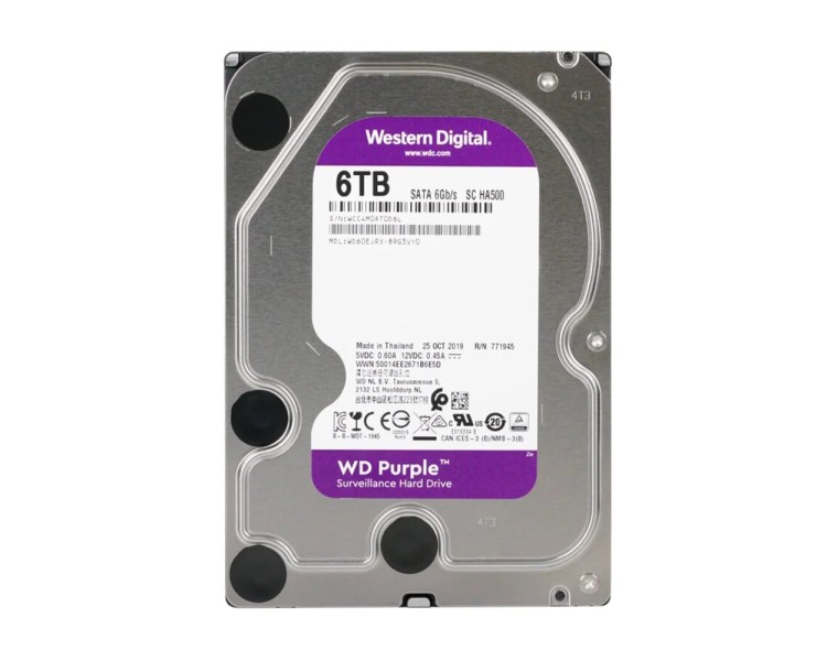 Жорсткий диск 3.5" 6TB 64MB Western Digital Purple WD60EJRX