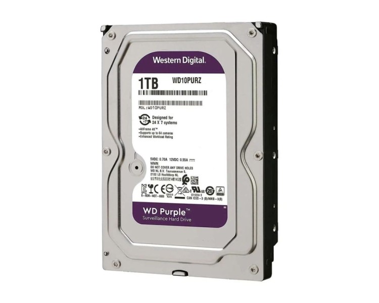 Жорсткий диск 3.5" 1TB 64MB Western Digital Purple WD10PURZ