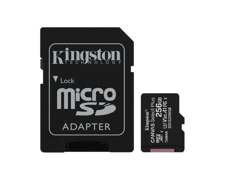 Карта пам’яті miсroSDXC 256GB Kingston TransFlash Memory Card з SD-адаптером class 10 A1 Canvas Select Plus (SDCS2/256GB)