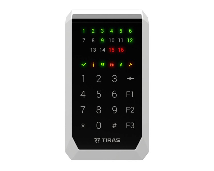 Клавіатура Tiras K-PAD16 Black на 16 індикаторів зон
