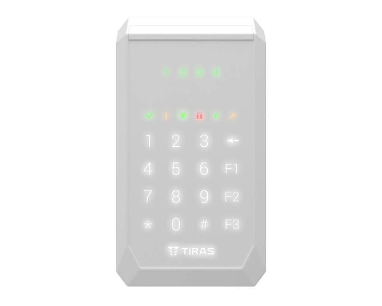 Клавіатура Tiras K-PAD4 White на 4 індикатори зон