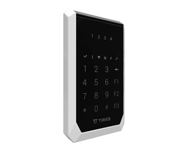 Клавіатура Tiras K-PAD4+ Black на 4 індикатори зон з вбудованим зчитувачем NFC/Mifare