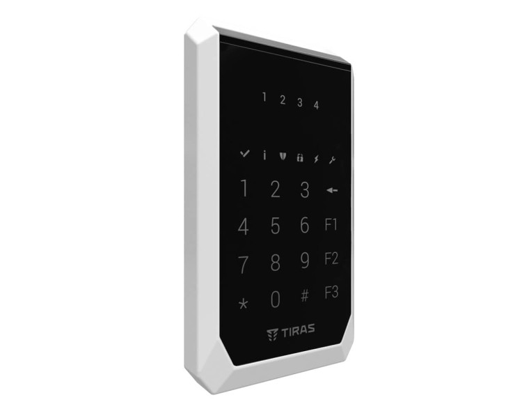 Клавіатура Tiras K-PAD4+ Black на 4 індикатори зон з вбудованим зчитувачем NFC/Mifare