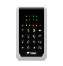 Клавіатура Tiras K-PAD8+ Black на 8 індикаторів зон з вбудованим зчитувачем NFC/Mifare