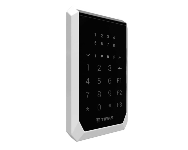 Клавіатура Tiras K-PAD8+ Black на 8 індикаторів зон з вбудованим зчитувачем NFC/Mifare