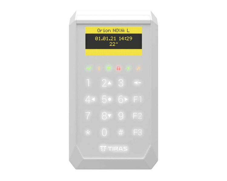 Клавіатура Tiras K-PAD OLED+ White з OLED-дисплеєм та вбудованим зчитувачем NFC/Mifare