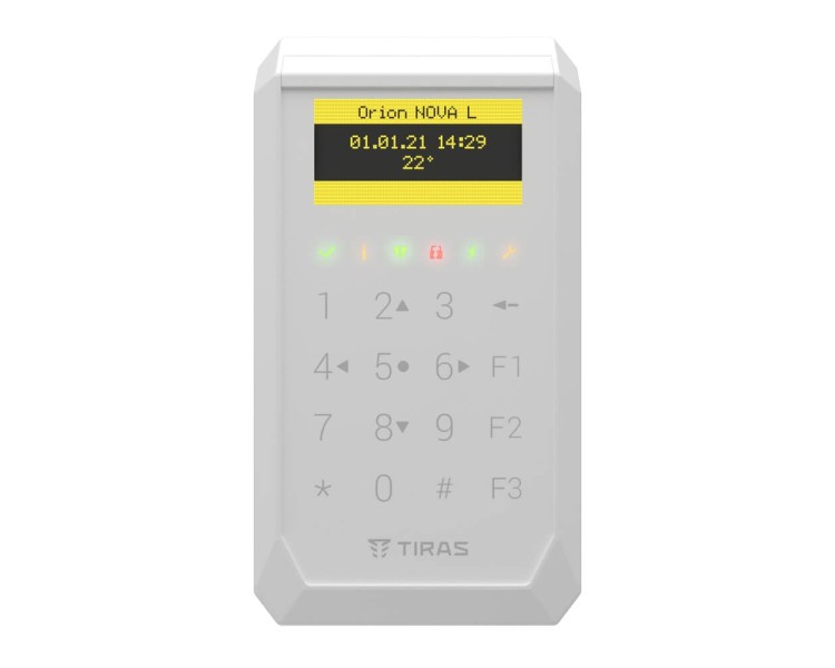 Клавіатура Tiras K-PAD OLED+ White з OLED-дисплеєм та вбудованим зчитувачем NFC/Mifare