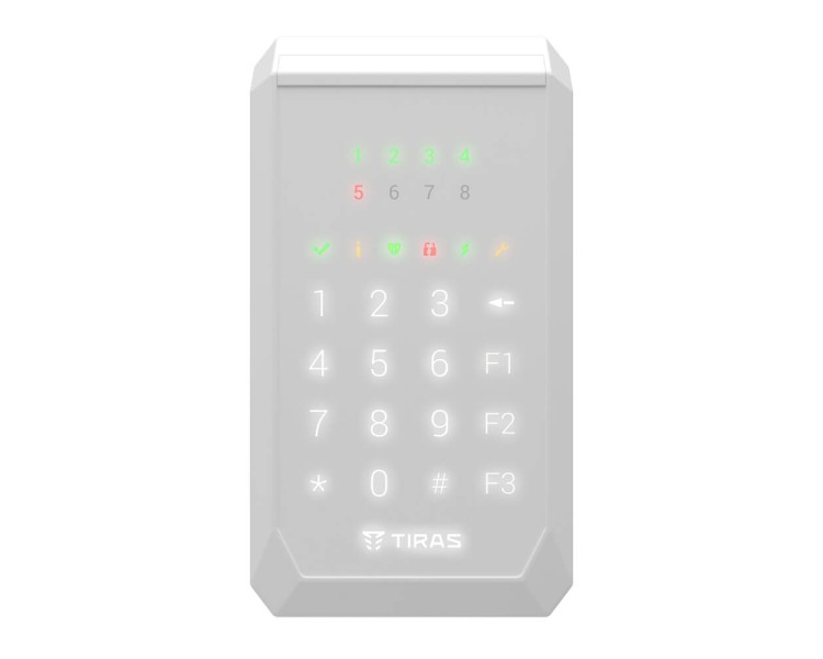 Клавіатура Tiras K-PAD8 White на 8 індикаторів зон