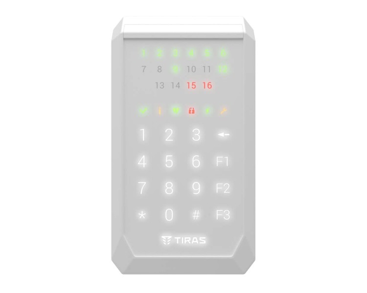 Клавіатура Tiras K-PAD16 White на 16 індикаторів зон