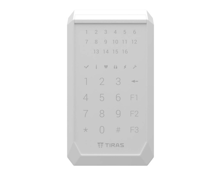 Клавіатура Tiras K-PAD16 White на 16 індикаторів зон