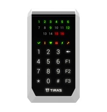 Клавіатура Tiras K-PAD16+ Black на 16 індикаторів зон з вбудованим зчитувачем NFC/Mifare