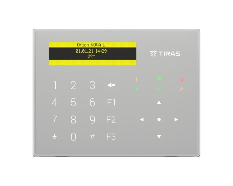 Клавіатура Tiras K-GLCD+ White з OLED-дисплеєм та зчитувачем NFC/Mifare