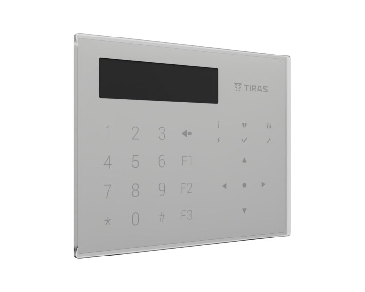 Клавіатура Tiras K-GLCD+ White з OLED-дисплеєм та зчитувачем NFC/Mifare