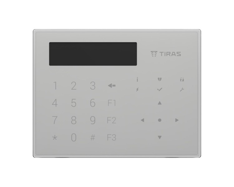 Клавіатура Tiras K-GLCD+ White з OLED-дисплеєм та зчитувачем NFC/Mifare