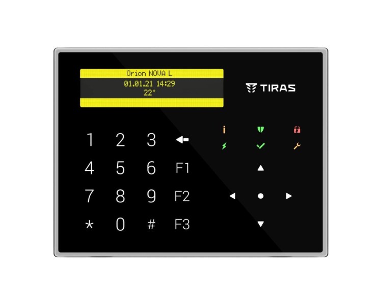 Клавіатура Tiras K-GLCD+ Black з OLED-дисплеєм та зчитувачем NFC/Mifare