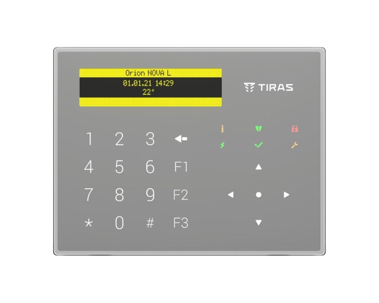 Клавіатура Tiras K-GLCD+ Grey з OLED-дисплеєм та зчитувачем NFC/Mifare