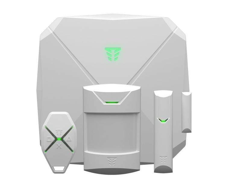 Комплект бездротової охоронної системи Tiras Orion NOVA X. Alarm kit White, з датчиком руху з вбудованою сиреною