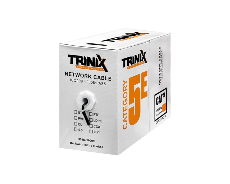 Кабель вита пара  UTP CAT5E CU 0.5mm LSZH Indoor Trinix 305m