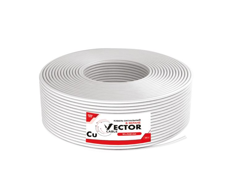 Кабель сигнальний Vector 10х0.22 Cu екран 100m
