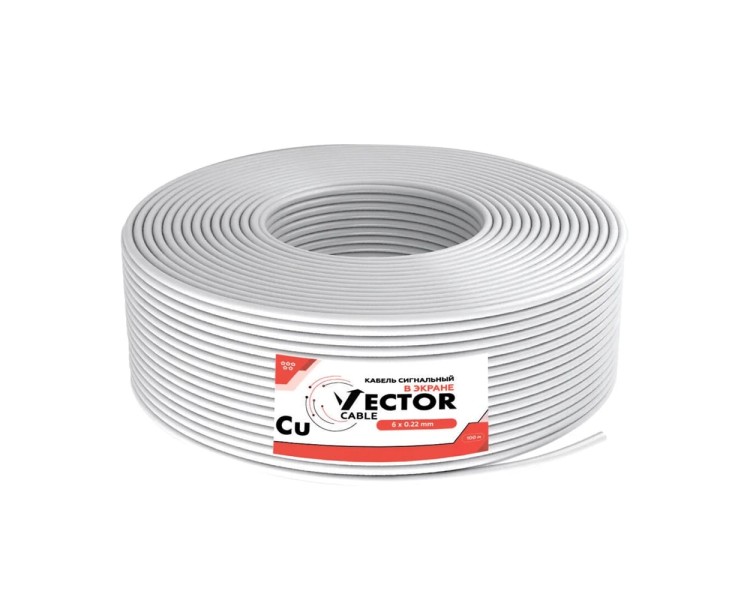Кабель сигнальний Vector 6х0.22 Cu екран 100m