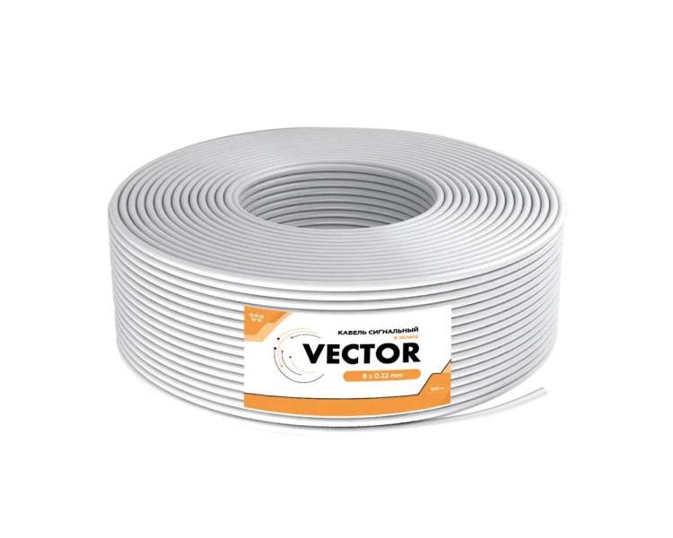 Кабель сигнальний Vector 8х0.22 CCA екран 100m