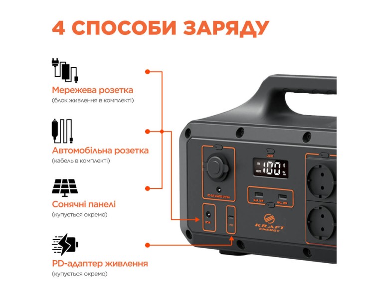 Портативне джерело живлення KPS-800PX(PGH500P-S) Kraft