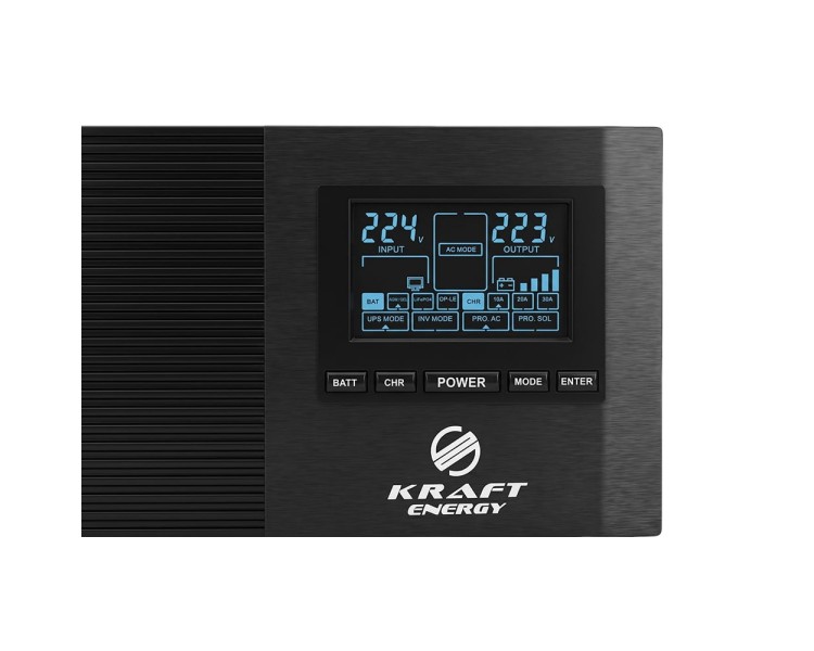 Інвертор Kraft KRF-AVR1000VA/800W-12V з правильною синусоїдою під зовнішній акумулятор
