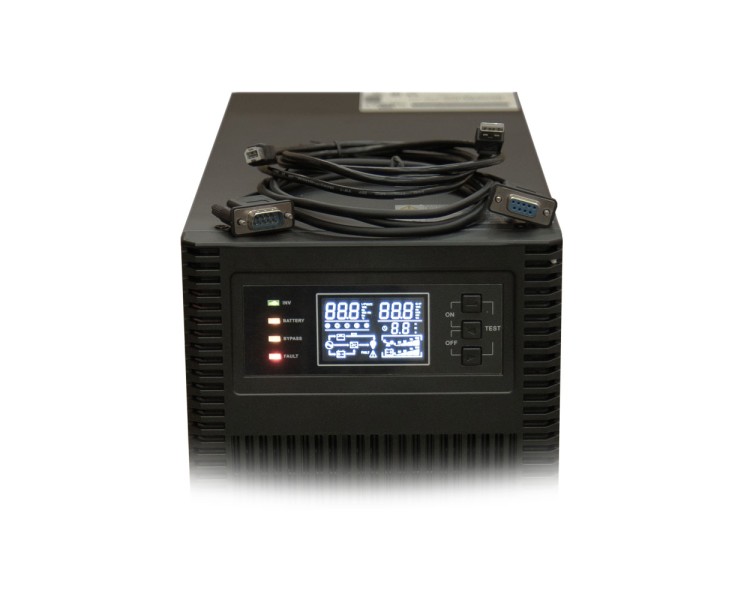 Джерело безперебійного живлення Kraft KRF-T6000VA/6000W(LCD) Pro Online UPS з вбудованими акумуляторними батареями