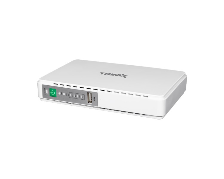 Джерело безперебійного живлення DC UPS Trinix TRX-MUPS-2512 (10000mAh) 5V/9V/12V/15V/24V/PoE, Li-ion 4*2.5Ah, для роутера і медіаконвертера