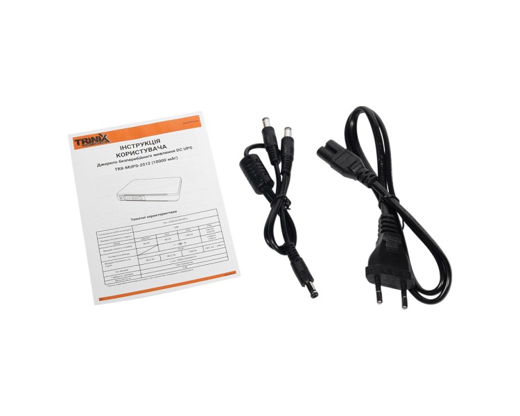 Джерело безперебійного живлення DC UPS Trinix TRX-MUPS-2512 (10000mAh) 5V/9V/12V/15V/24V/PoE, Li-ion 4*2.5Ah, для роутера і медіаконвертера