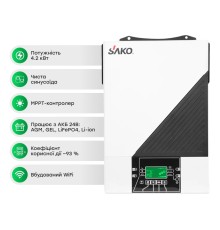 Автономний інвертор для сонячних панелей 4.2kW Sako SUNON IV 4.2KW/24V +120A MPPT, Off grid