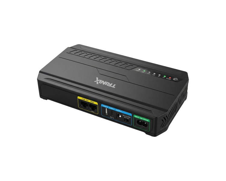 Джерело безперебійного живлення DC UPS Trinix TRX-MUPS-1848 Type-C (24000mAh LiFePo4) 5V/9V/12V/48V/PoE, LiFePo4 4*6Ah, для роутера і медіаконвертера