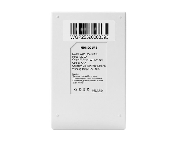 Джерело безперебійного живлення Mini UPS WGP UPS103A 10400mAh 5V/12V/12V, Li-ion 4*2.6Ah, для роутера та оптичного терміналу