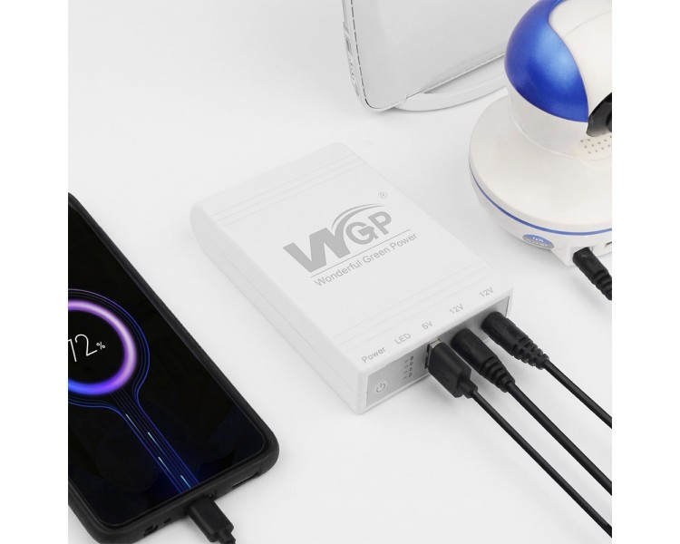 Джерело безперебійного живлення Mini UPS WGP UPS103C 16000mAh 5V/12V/12V, Li-ion 4*4Ah, для роутера та оптичного терміналу