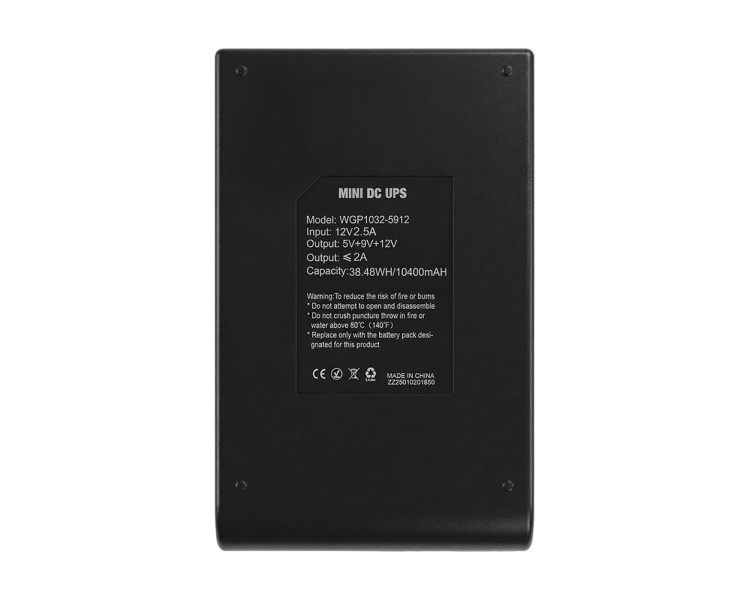 Джерело безперебійного живлення Mini UPS WGP UPS1032 10400mAh 5V/9V/12V, Li-ion 4*2.6Ah, для роутера та оптичного терміналу