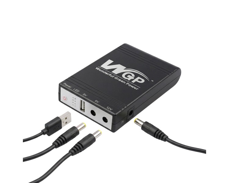 Джерело безперебійного живлення Mini UPS WGP UPS1032 10400mAh 5V/9V/12V, Li-ion 4*2.6Ah, для роутера та оптичного терміналу