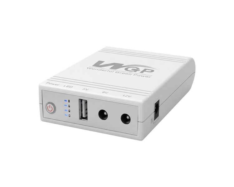 Джерело безперебійного живлення Mini UPS WGP UPS103A White 10400mAh 5V/9V/12V, Li-ion 4*2.6Ah, для роутера та оптичного терміналу