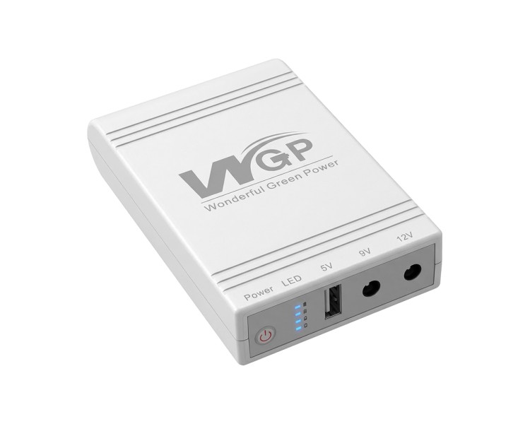 Джерело безперебійного живлення Mini UPS WGP UPS103A White 10400mAh 5V/9V/12V, Li-ion 4*2.6Ah, для роутера та оптичного терміналу