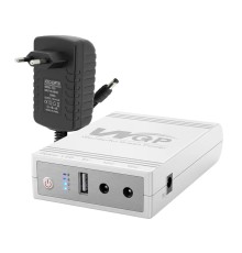 Комплект Mini UPS з блоком живлення: джерело безперебійного живлення Mini UPS WGP UPS103C 16000mAh 5V/12V/12V, Li-ion 4*4Ah, для роутера і оптичного термінала та блок живлення SPF-1202B 12V/2A (24W)