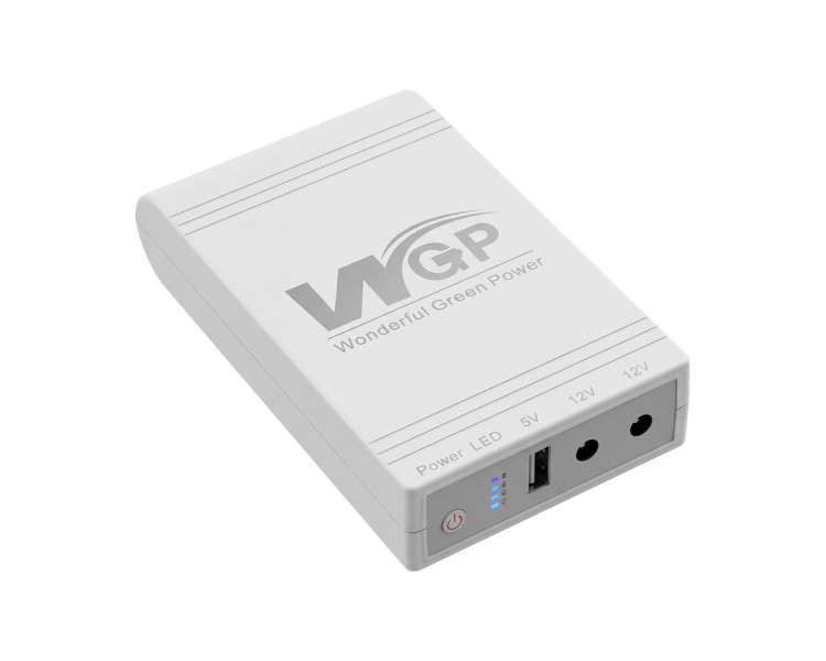 Комплект Mini UPS з блоком живлення: джерело безперебійного живлення Mini UPS WGP UPS103C 20000mAh 5V/12V/12V, Li-ion 4*5Ah, для роутера і оптичного термінала та блок живлення SPF-1202B 12V/2A (24W)