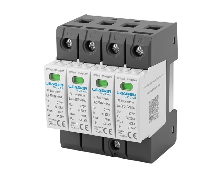 Обмежувач напруги Leader LA-SPD4P-40KA (3P+N) 275V AC під DIN-рейку