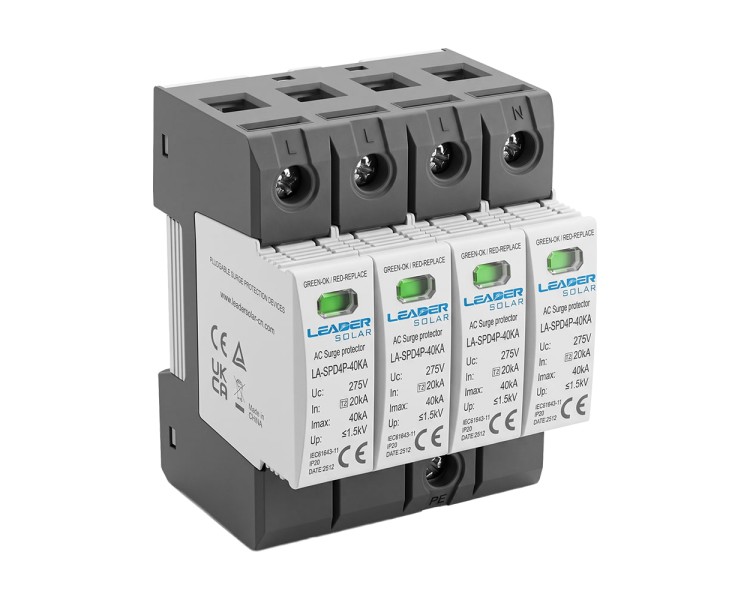 Обмежувач напруги Leader LA-SPD4P-40KA (3P+N) 275V AC під DIN-рейку