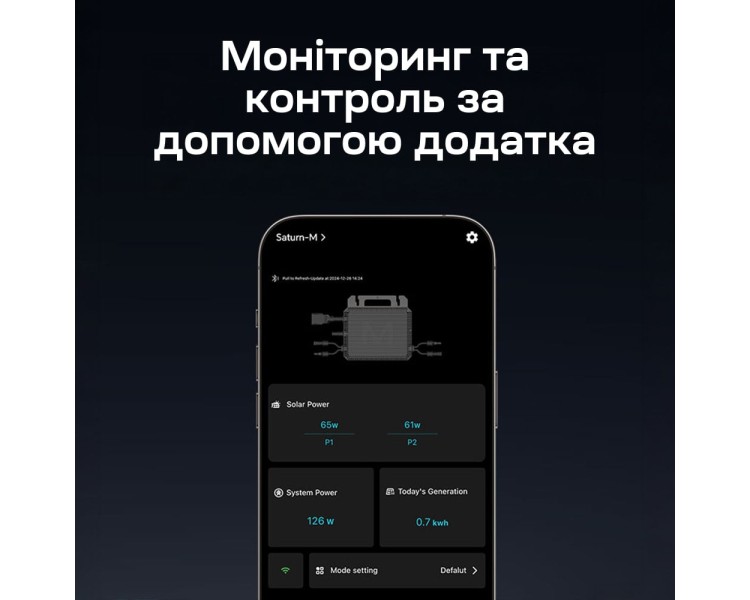 Мікроінвертор для сонячних панелей 1kW Marstek M2-1000 Saturn-M 2 MPPT On-grid