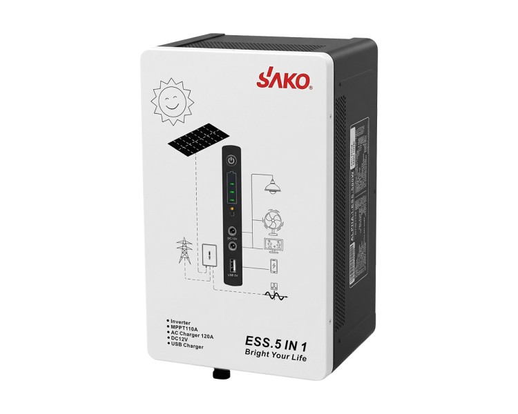 Система резервного живлення (інвертор та батарея) Sako Alpha-ESS-500W/1KWh настінна. Потужність 500 Вт, енергоємність 1004.8 Вт*год, LifePO4