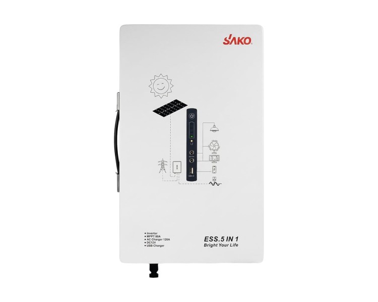 Cистема резервного живлення (інвертор та батарея) Sako Alpha-ESS-1000W/2KWh настінна. Потужність 1000 Вт, енергоємність 2009.6 Вт*год, LifePO4