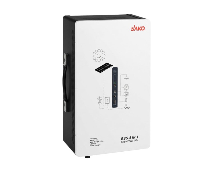 Cистема резервного живлення (інвертор та батарея) Sako Alpha-ESS-1000W/2KWh настінна. Потужність 1000 Вт, енергоємність 2009.6 Вт*год, LifePO4