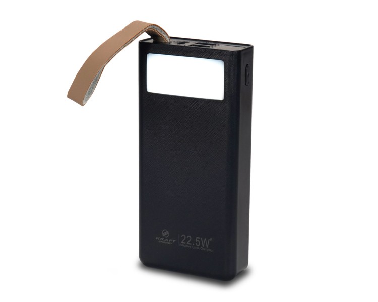 Повербанк 20000mAh Power Bank Kraft TPB-2320 Black 22.5W QC3.0 LED-ліхтар